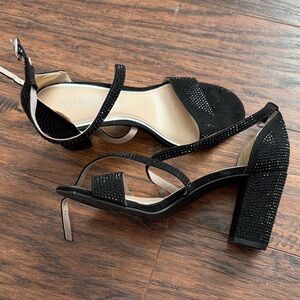 Kelly & Katie Black Rhinestone Heels